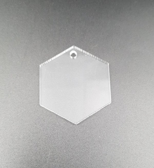 Plexiglas sleutelhanger Hexagon